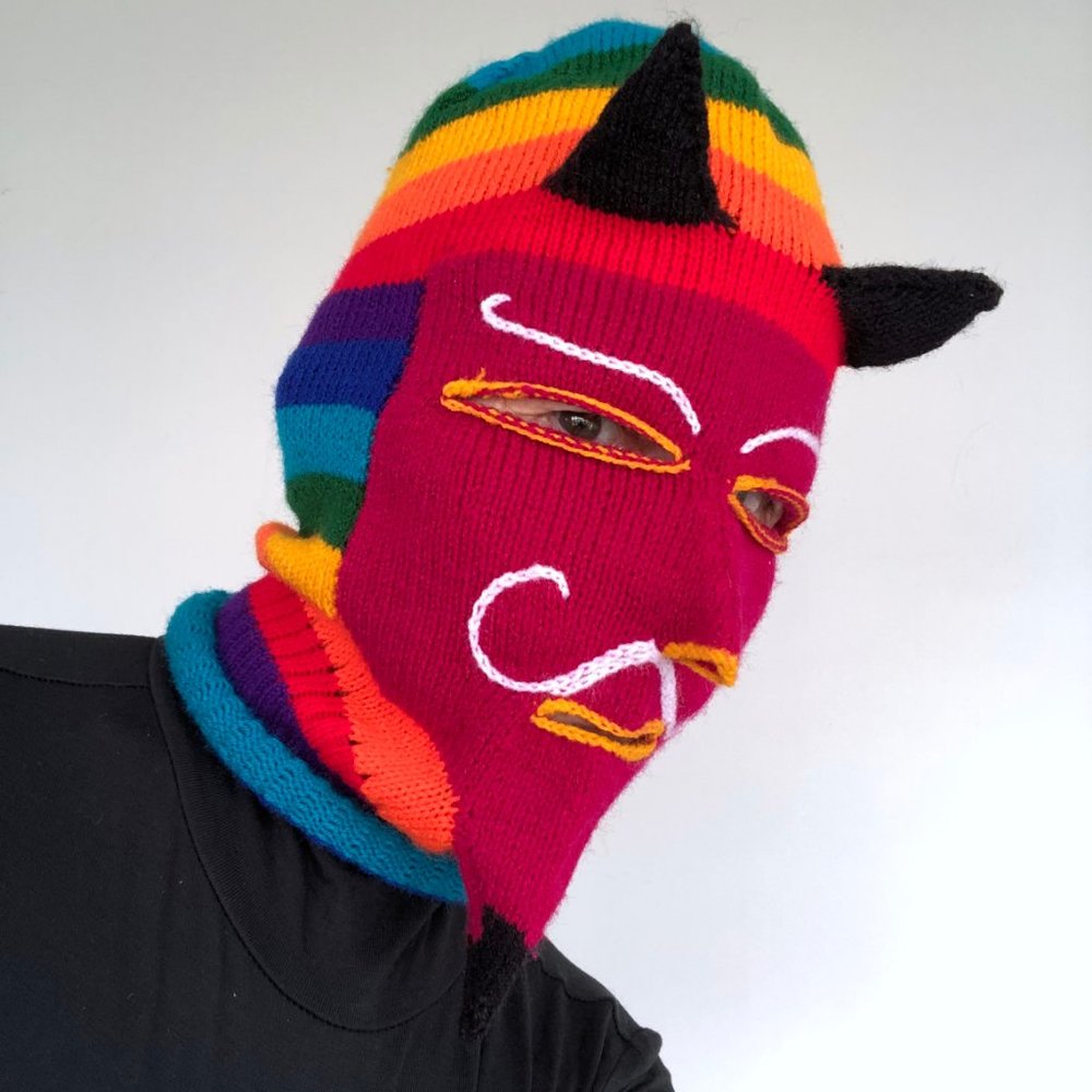 Peruvian Rainbow Devil Balaclava / Ski Mask - Picture 3 of 14